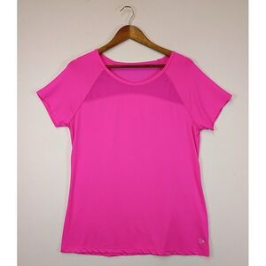 Barbiecore Jillian Michaels Impact Women XL Pink Mesh Keyhole Activewear Top